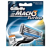 Сменные лезвия Gillette Mach3 Turbo 2шт GM3T2